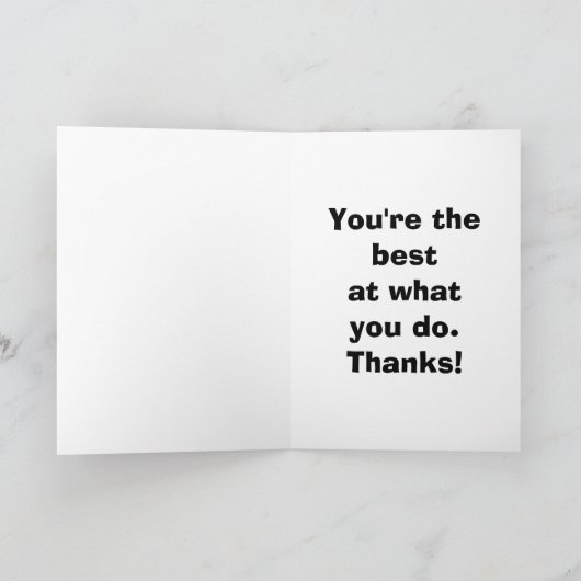 ユモア満載の秘書ユーモアグリーティングカード スペクティクル サンキューカード (内部)