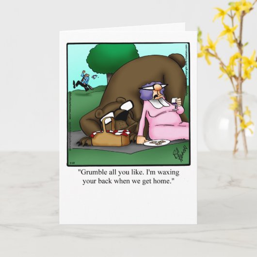 ユモア満載の記念日グリーティングカード 彼へ カード (黄色い花)