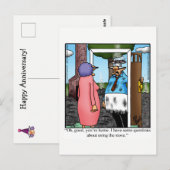 ユモア満載の面白い結婚記念日ハガキ ポストカード (正面/裏面)