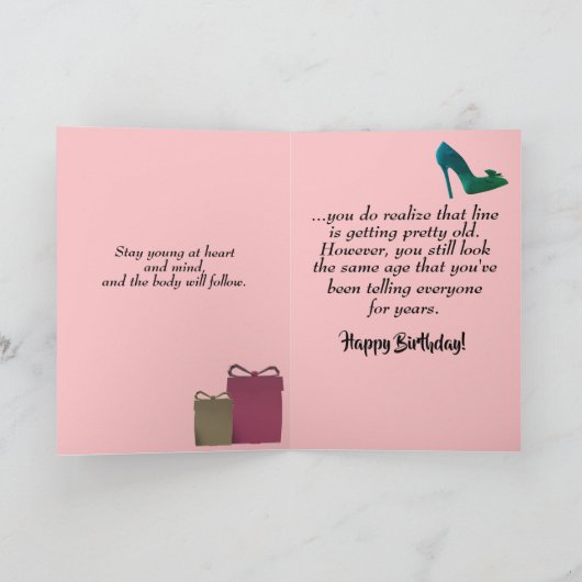 ユモア溢れるアフリカ系アメリカ人女性の誕生日カード サンキューカード (内部)