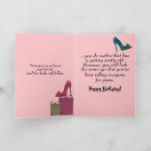 ユモア溢れるアフリカ系アメリカ人女性の誕生日カード サンキューカード (内部)