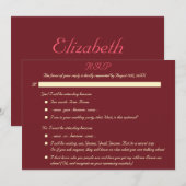 ユモア溢れるエレガントなカスタマイズ結婚式出欠確認招待状 招待状 (正面/裏面)