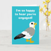 ユモア溢れるカモメのフライドポテトエンゲージメントカード カード (黄色い花)