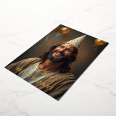 ユモア溢れるクリスマスカード  イエスの誕生日 - ホリデーカード 箔シーズンカード (回転した状態)