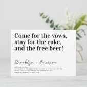 ユモア溢れるタイポグラフィーの黒白ウェディング 招待状 (スタンド正面)