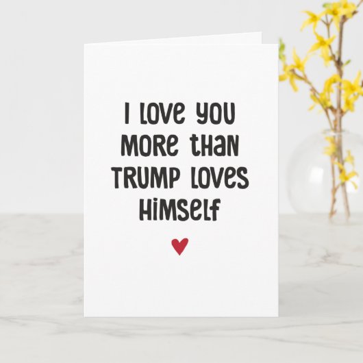 ユモア溢れるトランプ 愛の政治ジョーク バレンタイン カード (黄色い花)