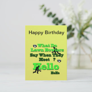 ユモア溢れるラウンドボウリングの誕生日グリーティングカード ポストカード