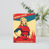 ユモア溢れるレトロ風ソビエト連邦共産主義ユーモア ポストカード (スタンド正面)