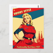 ユモア溢れるレトロ風ソビエト連邦共産主義ユーモア ポストカード (正面/裏面)