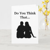 ユモア溢れるロマンチックなカップル シルエット カード (黄色い花)