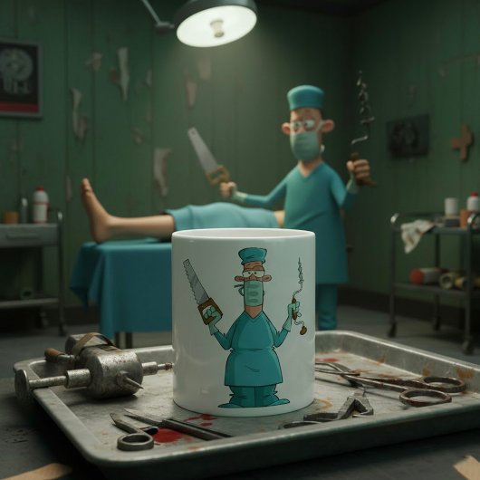 ユモア溢れる外科医の漫画 面白い医療ユモア コーヒーマグカップ