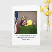 ユモア溢れる独立記念日グリーティングカード カード (黄色い花)