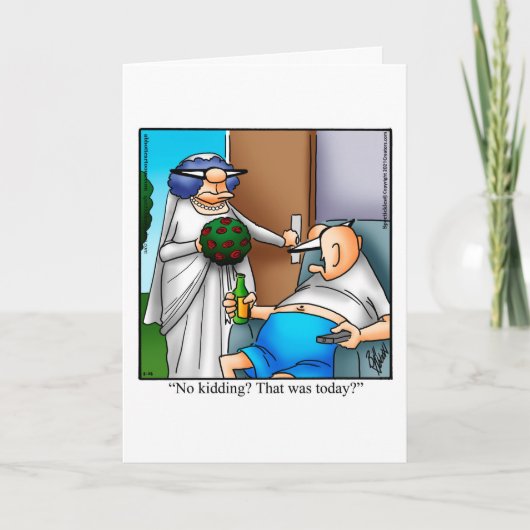 ユモア溢れる結婚祝いグリーティングカード カード (正面)