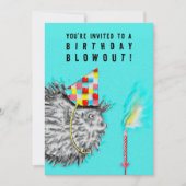 ユモア溢れる誕生日パーティーの招待状 招待状 (正面)