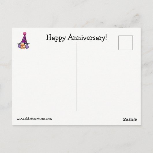 ユモア溢れる面白い結婚記念日 ハガキ ポストカード (裏面)