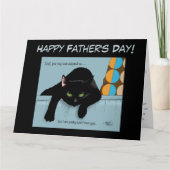 ユモア溢れる 黒 かわいい 最高の猫パパ 父の日 カード (正面)