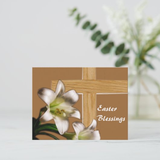 ユリおよびイースター十字の郵便はがき シーズンポストカード (スタンド正面)