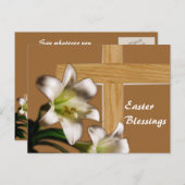 ユリおよびイースター十字の郵便はがき シーズンポストカード (正面/裏面)