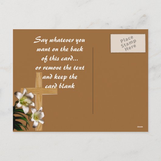 ユリおよびイースター十字の郵便はがき シーズンポストカード (裏面)