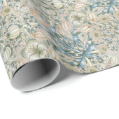 ユリおよびザクロのヴィンテージの花の芸術のデザイン ラッピングペーパー (ロールコーナー)