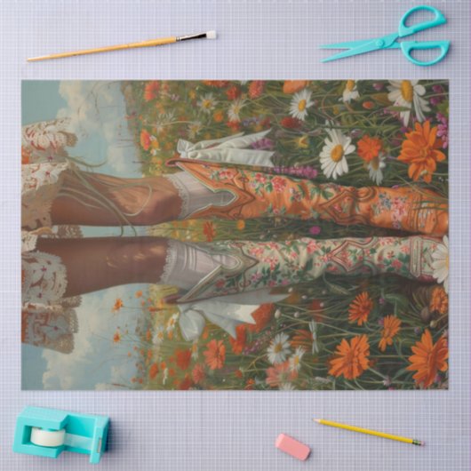 ユリお洒落のために比類のないカウボーイブーツを切り離す 薄葉紙 (クラフト)