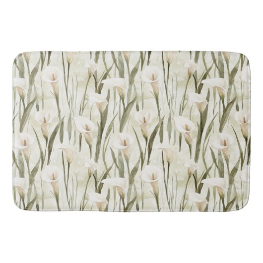 ユリかわいらしの花を呼ぶ バスマット (正面)