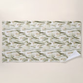 ユリかわいらしの花を呼ぶ ビーチタオル (正面)