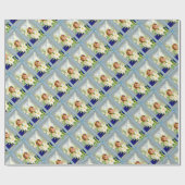 ユリとの天使のヴィンテージのビクトリアンなイメージ ラッピングペーパー (フラット)