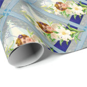 ユリとの天使のヴィンテージのビクトリアンなイメージ ラッピングペーパー (ロールコーナー)