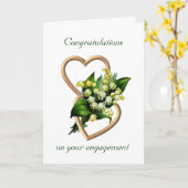 ユリとの婚約のお祝い カード (黄色い花)