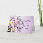 ユリとの悔やみや弔慰をありがとう サンキューカード (正面)