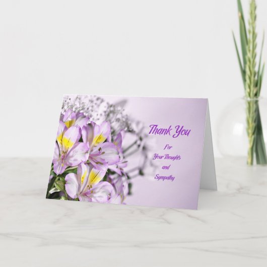 ユリとの悔やみや弔慰をありがとう サンキューカード (正面)