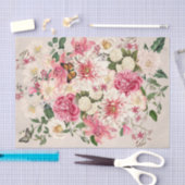 ユリと牡丹ピンクガーデンバーチカルブーケタイペ 薄葉紙 (クラフト)