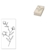 ユリと葉の木のクラフトスタンプの茎 ラバースタンプ (押印)