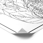 ユリと葉マンダラアダルトカラーリング ポスター (角)