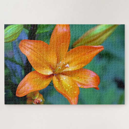 ユリと雨粒 ジグソーパズル (横)