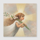 ユリのクリスマスホリドを持つ空の天使 (正面)