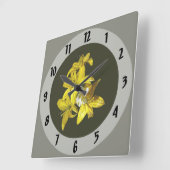ユリのグループ スクエア壁時計 (傾斜)