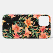 ユリのシームレスな背景パターン。  Case-Mate iPhoneケース (裏面 (横))