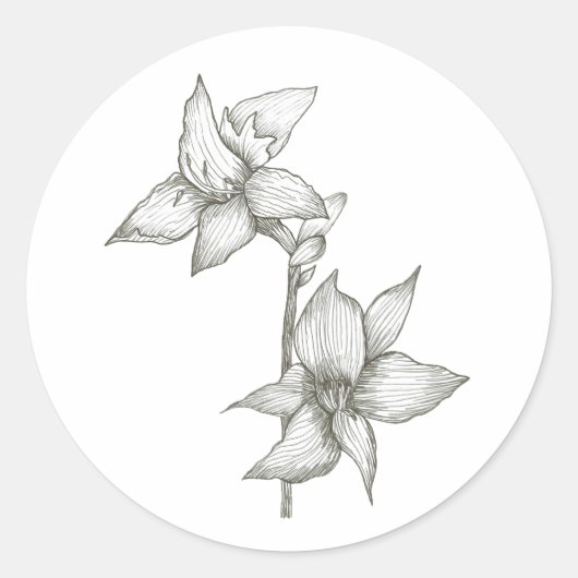 ユリのステッカー ラウンドシール (正面)