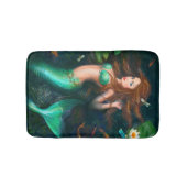 ユリのバス・マットを持つ美しいファンタジーの人魚 バスマット (正面)
