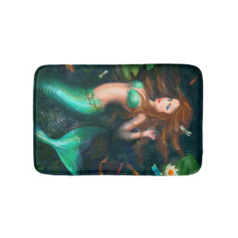 ユリのバス・マットを持つ美しいファンタジーの人魚 バスマット