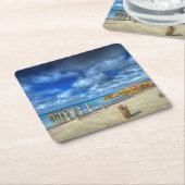 ユリのビーチ| WybalenaのFlindersの島 スクエアペーパーコースター (アングル)