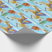 ユリのファンタジーの芸術ですすっているキリンの蝶 ラッピングペーパー (角)