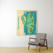 ユリの上にかわいい緑のカエル タペストリー (インサイチュ)