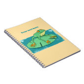 ユリの上にかわいい緑のカエル ノートブック (右側)