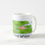 ユリの上の緑のカエル コーヒーマグカップ (正面右)