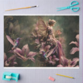 ユリの妖精の物語 ファンタジー ハチドリ フラワー 薄葉紙 (クラフト)