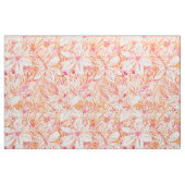 ユリの日没のBeachyモモの熱帯花柄 ファブリック (ファットクウォーター)