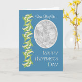 ユリの母の日の写真カード、青: 私達皆 カード (黄色い花)